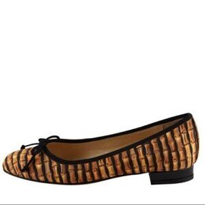 CHARLOTTE Olympia Darcy Bamboo-Print Flat Size 7